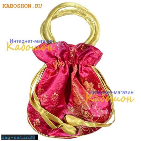 Подарочная сумочка сатин 22х20 см фуксия bag-satin38