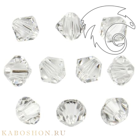Swarovski Xilion beads 4 мм Crystal 5328-4-001