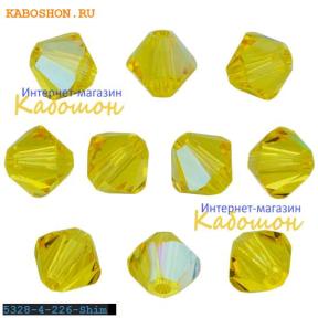 Swarovski Xilion beads 4 мм Light Topaz Shimmer