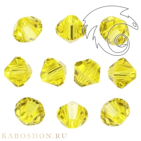 Swarovski Xilion beads 4 мм Citrine 5328-4-249