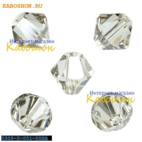 Swarovski Xilion beads 5 мм Crystal Silver Shade