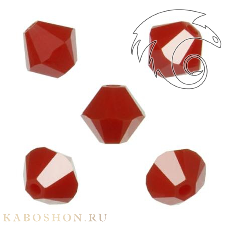 Swarovski Xilion beads 4 мм Dark Red Coral 5328-4-396