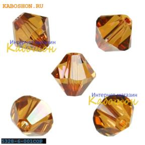 Swarovski Xilion beads 6 мм Crystal Copper