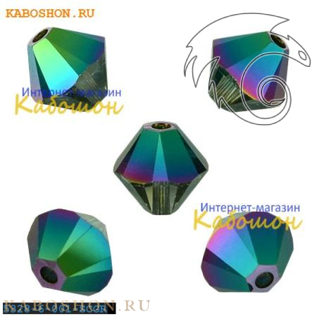 Swarovski Xilion beads 6 мм Crystal Scarabaeus Green 5328-6-001-SCGR