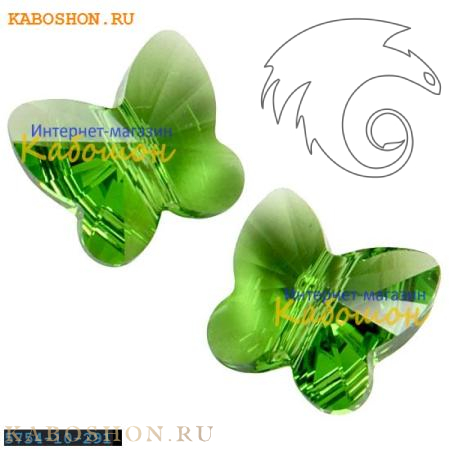Swarovski Butterfly Bead 10 мм Fern Green 5754-10-291