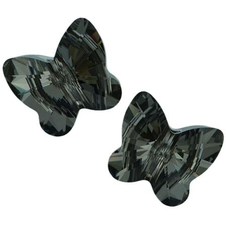 Swarovski Butterfly Bead 12 мм Crystal Silver Night