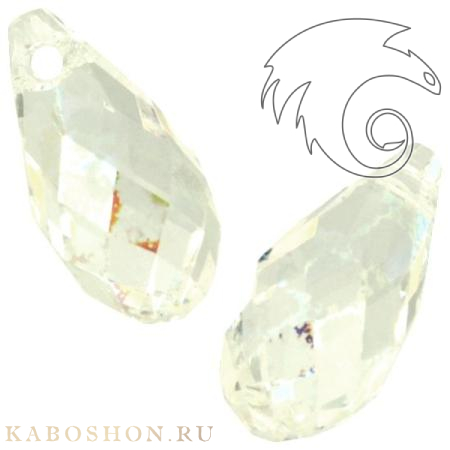 Swarovski Briolette 11х5,5 мм Crystal White Patina 6010-11-001-WHIPA