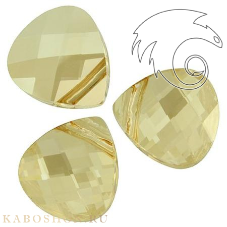 Swarovski Flat Briolette 11х10 мм Crystal Golden Shadow 6012-11-001-GSHA