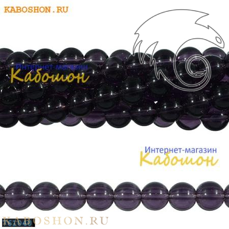 Бусины стеклянные круглые 10-10,5 мм темный танзанит 761040