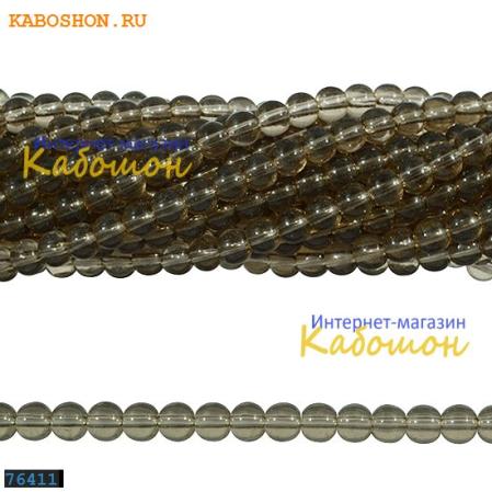 Бусины стеклянные круглые 4-4,5 мм черный бриллиант