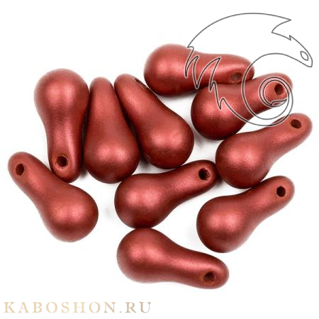 Bulb Beads 5х10 мм Alabaster Metallic Red Bulb10-2010-29408