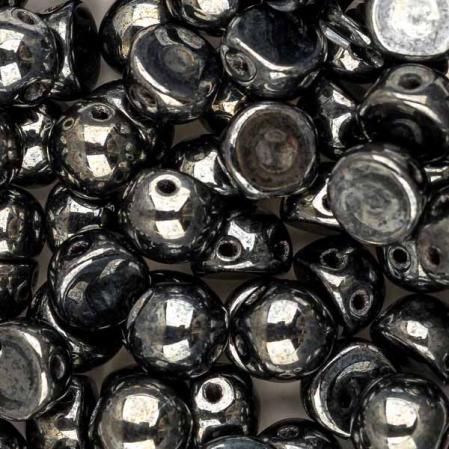 Cabochon 6 мм Jet Hematite (10 шт)