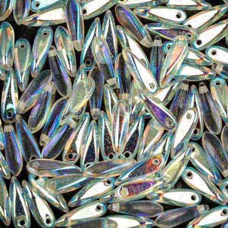 Glass Dagger 3х11 мм Crystal Full AB (10 шт)