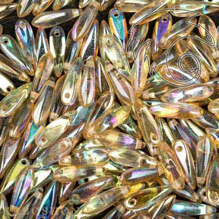 Glass Dagger 3х11 мм Crystal Yellow Rainbow (10 шт) Dag11-00030-98531