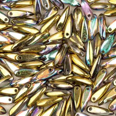 Glass Dagger 3х11 мм Crystal Golden Rainbow