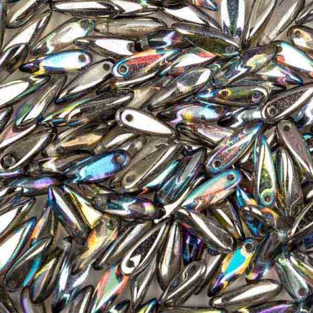 Glass Dagger 3х11 мм Crystal Graphite Rainbow (10 шт)