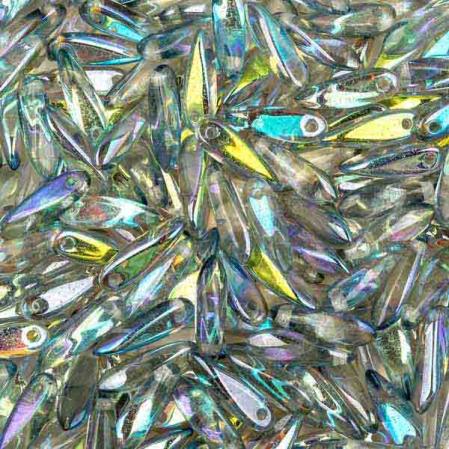 Glass Dagger 3х11 мм Crystal Blue Rainbow (10 шт)