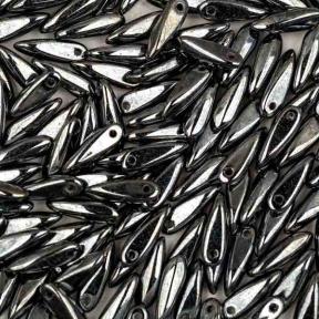 Glass Dagger 3х11 мм Jet Hematite (10 шт)