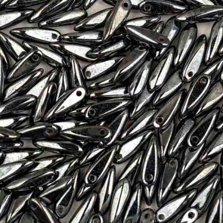 Glass Dagger 3х11 мм Jet Hematite (10 шт)