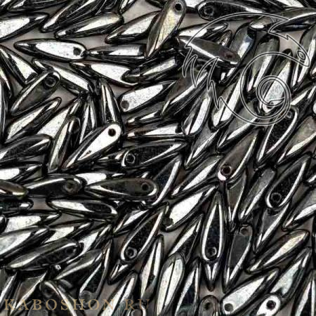 Glass Dagger 3х11 мм Jet Hematite (10 шт) Dag11-23980-14400