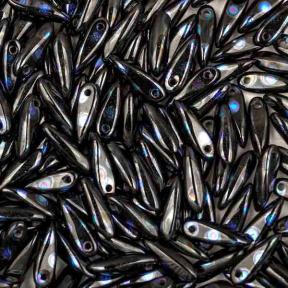 Glass Dagger 3х11 мм Jet AB Dots (10 шт)