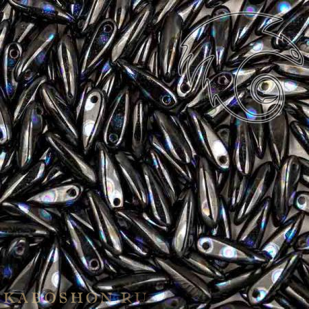 Glass Dagger 3х11 мм Jet AB Dots (10 шт) Dag11-23980-2870X