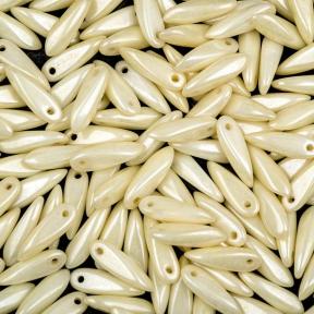 Glass Dagger 3х11 мм Chalk White Cream Luster (10 шт)