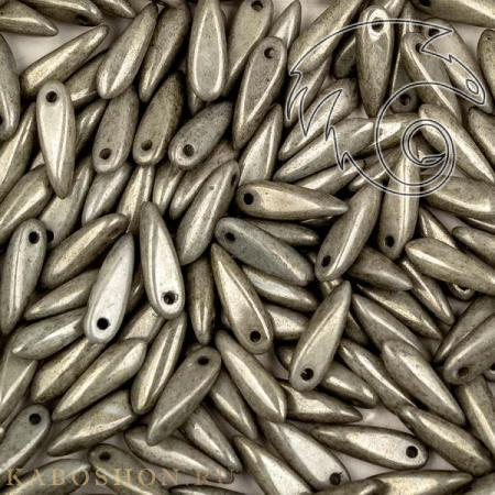 Glass Dagger 3х11 мм Chalk White Grey Luster (10 шт) Dag11-3000-14449