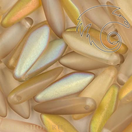 Glass Dagger 5х16 мм Crystal Lemon Rainbow Matted (10 шт) Dag16-00030-98574