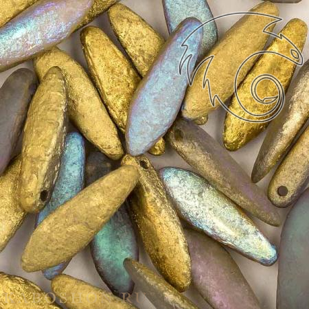 Glass Dagger 5х16 мм Crystal Etched Golden Rainbow (10 шт) Dag16-00030-98586