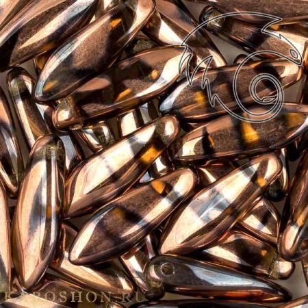 Glass Dagger 5x16 мм Smoke Topaz Capri Gold Stripes Dag16-10230-2710V-1