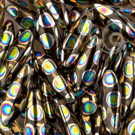 Glass Dagger 5x16 мм Smoke Topaz Vitrail Dots (10 шт) Dag16-10230-2810A