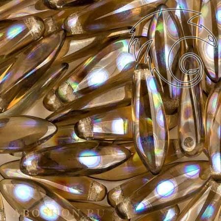 Glass Dagger 5x16 мм Smoke Topaz AB Dots (10 шт) Dag16-10230-2870A