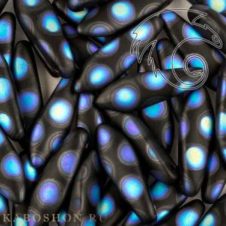 Glass Dagger 5х16 мм Jet AB Dots Matted (10 шт) Dag16-23980-2877A