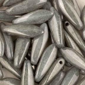 Glass Dagger 5х16 мм Chalk White Grey Luster (10 шт)