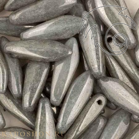 Glass Dagger 5х16 мм Chalk White Grey Luster (10 шт) Dag16-3000-14449