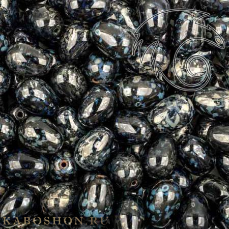 Glass drops 11х8 мм Jet Picasso Drops-11-23980-43400-1