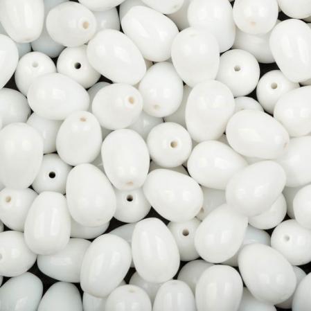 Glass drops 11х8 мм Chalk White (10 шт)