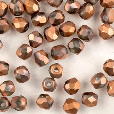 Fire polished 3 мм Crystal Capri Gold Full Matted