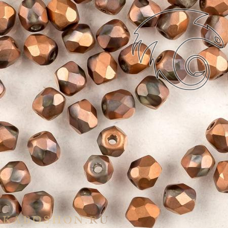 Fire polished 3 мм Crystal Capri Gold Full Matted FP-3-00030-27170