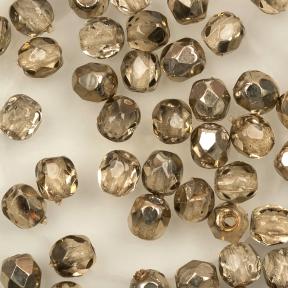 Fire polished 3 мм Crystal Smokey Metallic Ice