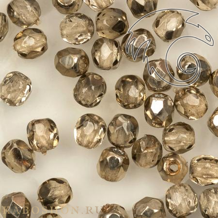 Fire polished 3 мм Crystal Smokey Metallic Ice FP-3-00030-67163
