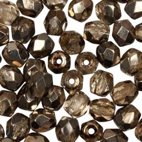 Fire polished 3 мм Crystal Smokey Metallic Ice