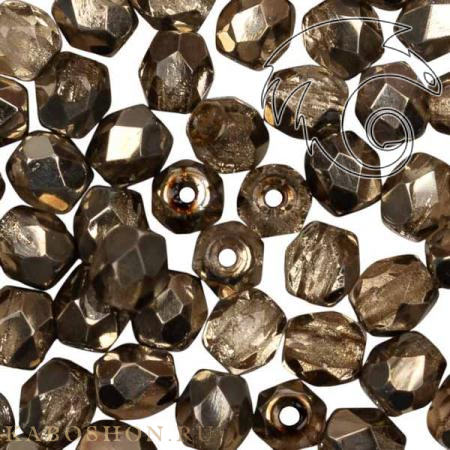 Fire polished 3 мм Crystal Smokey Metallic Ice FP-3-00030-67163