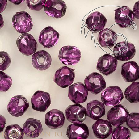 Fire polished 3 мм Crystal Amethyst Metallic Ice FP-3-00030-67227