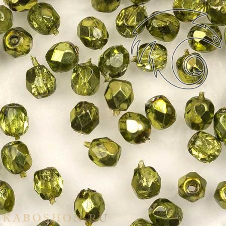 Fire polished 3 мм Crystal Olive Metallic Ice FP-3-00030-67554