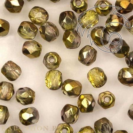 Fire polished 3 мм Crystal Sunny Magic Gold FP-3-00030-98002