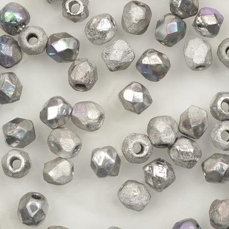 Fire polished 3 мм Crystal Etched Glittery Silver