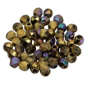 Fire polished 3 мм Crystal Etched Glittery Amber