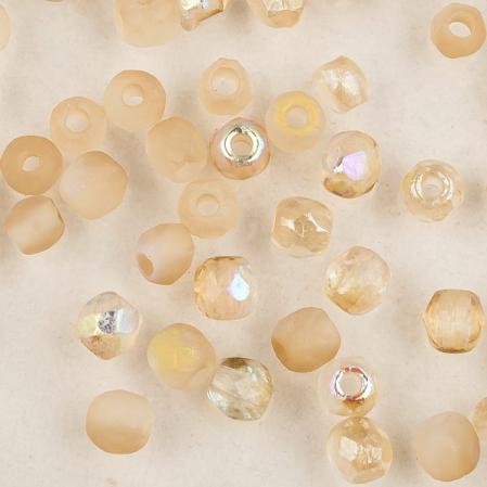 Fire polished 3 мм Crystal Etched Lemon Rainbow